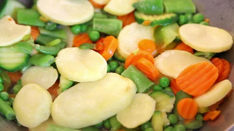 Cooking vegetable mix Stock Footage 37528254