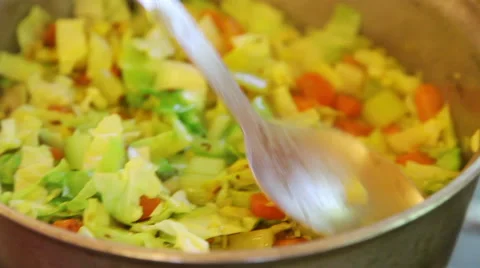 Cooking vegetable sabzi Stock Footage 40732282