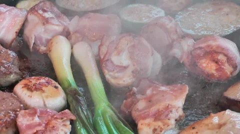 Cooking vegetables and meat Stock Footage 36677980