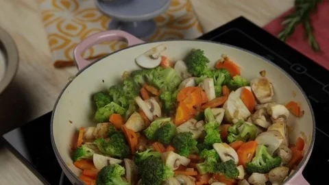 Cooking vegetables Stock Footage 118020260