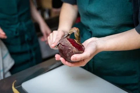 Cooking vegetables in a kitchen Stock Photos