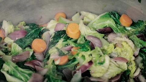 Cooking vegetables in a pot Stock Footage 86391865