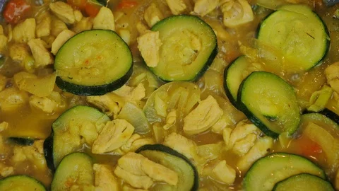 Cooking vegetables in wok Stock Footage 87304227