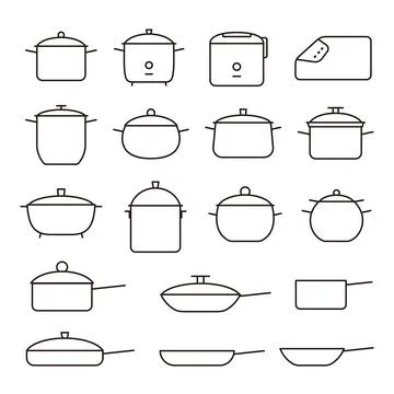 Cooking ware icons set Stock-Illustration