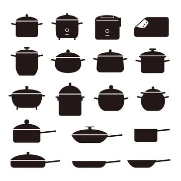 Cooking ware icons set Stock Illustration