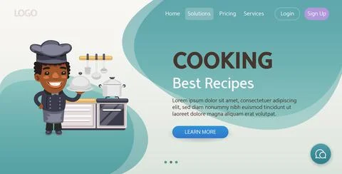 Cooking Website Template Stock Illustration