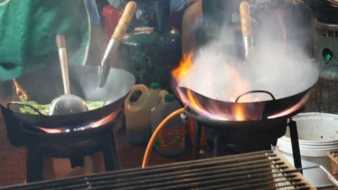 Cooking with wok Stock-Footage 108263300