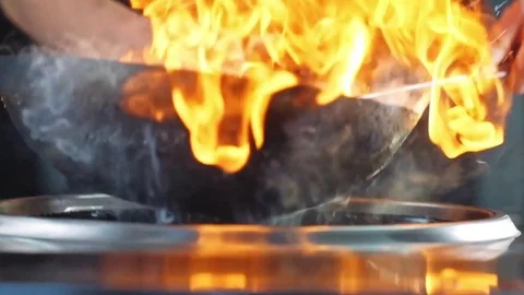 Cooking in wok pan Video stock 73851621