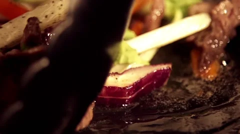 Cooking wok in slow motion Stock Footage 67863590
