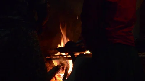 Cooking on wood fire Stock-Footage 65512012