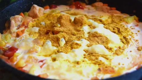 Cooking Yellow Curry Stock Footage 101174706