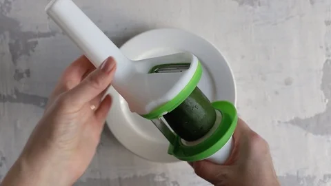 Cooking zucchini spirals Stock Footage 103147486