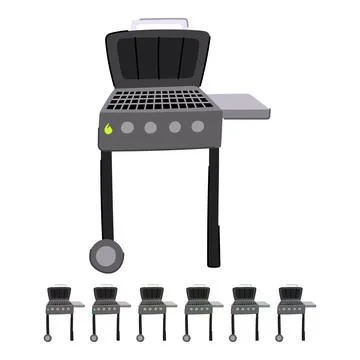 Cookout grill bbq vector cartoon graphic 스톡 일러스트