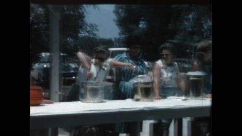 Cookout Serving Line 1962 Video stock 147893488