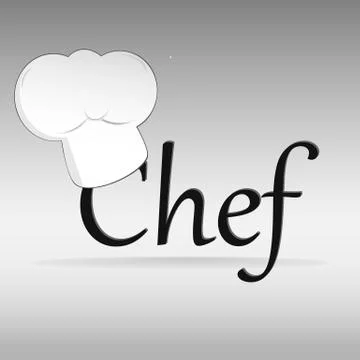 Cook's hat on the grey blackground, chef Иллюстрация