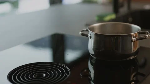 Cooktop extraction system in the modern kitchen in action. Stock Footage 231507676
