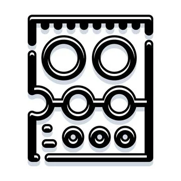 Cooktop stove burners interface kitchen appliance icon Stock Illustration