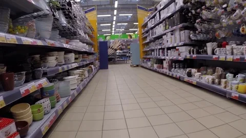 Cookware on store shelves Stock Footage 81100436