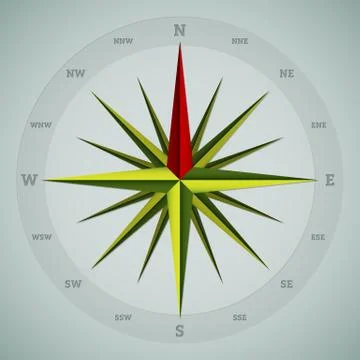 Cool 16 point compass design Stock Illustration