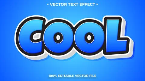 Cool 3d editable text effect, Blue Editable text effect Stock Illustration