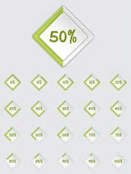 Cool 3d loader icon set in green Stock Illustration