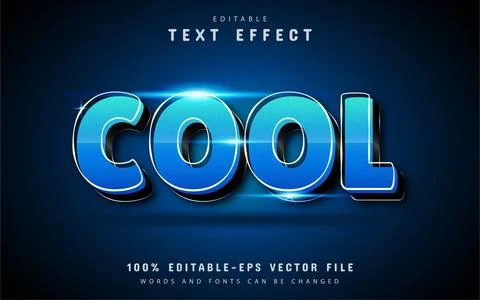 Cool 3d text effect with blue gradient Stock Illustration