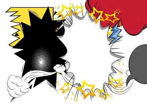 Cool abstract cartoon backdrop, comic book background. Retro vector comics .. 스톡 일러스트