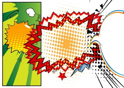 Cool abstract cartoon backdrop, comic book background. Retro vector comics .. Illustrazione stock