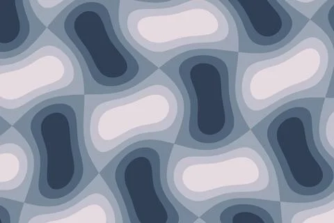 A cool abstract composition repeats rounded organic forms in blue, gray, na.. Stock Illustration