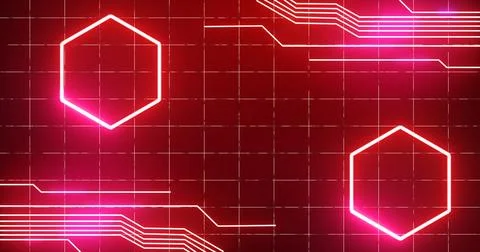 Cool abstract digital data technology animated lines futuristic background... Stock Illustration