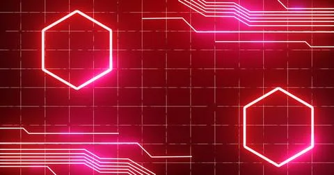 Cool abstract digital data technology animated lines futuristic background... Stock Illustration