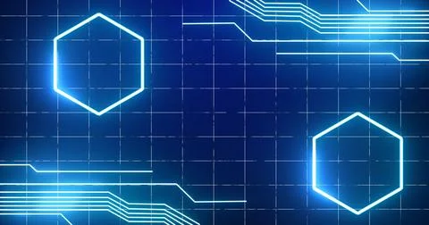 Cool abstract digital data technology animated lines futuristic background... Illustrazione stock
