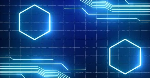 Cool abstract digital data technology animated lines futuristic background... Stock Illustration