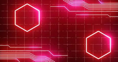 Cool abstract digital data technology animated lines futuristic background... Illustrazione stock