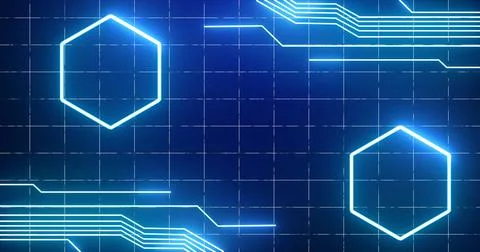 Cool abstract digital data technology animated lines futuristic background... Illustrazione stock