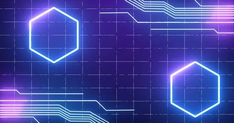 Cool abstract digital data technology animated lines futuristic background... 스톡 일러스트