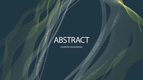 Cool abstract geometric background linear transition. Flyer billboard poster Stock Illustration