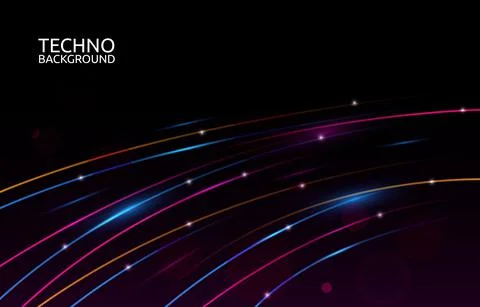 Cool Abstract Light Line Technology Concept Background Stock Illustration