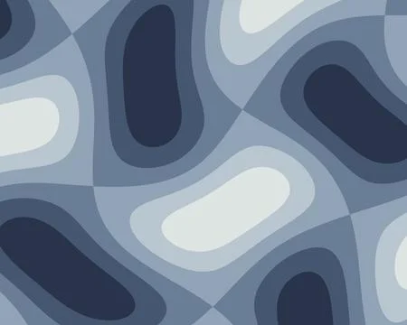 A cool abstract pattern arranges broad organic shapes in slate blue, gray, .. Illustrazione stock