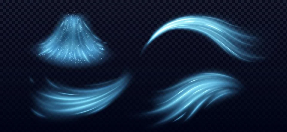 Cool air waves with wind flow effect. Stock Illustration