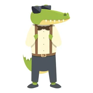 Cool alligator icon cartoon vector. Cute crocodile Stock Illustration