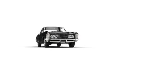 Cool American Car Distant Shot Stock Illustration