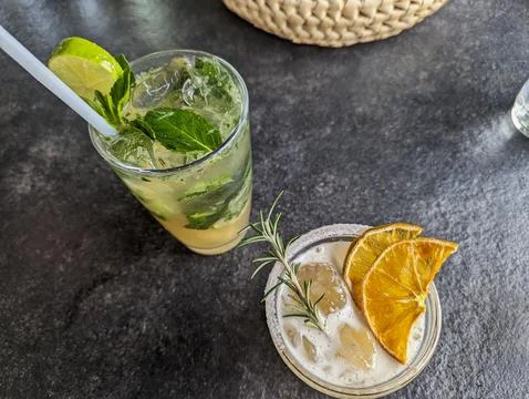 Cool and Invigorating Drinks in San Miguel Stock Photos