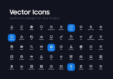Cool and Minimalist UI/UX Vector Icon Pack, A Great Choice To Enrich Your D.. Stock Illustration