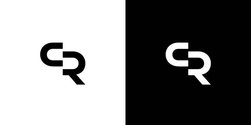 Cool and modern CR initials logo 스톡 일러스트