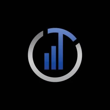 Cool and modern initials T logo design for investment companies Stock Illustration