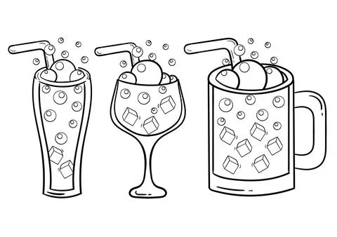 Cool and refreshing soda drink hand drawn illustration Stock Illustration