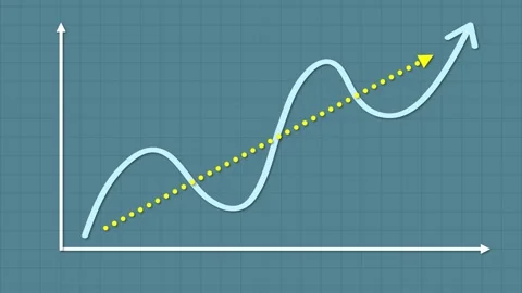 A cool and simple up trend growth for success chart for financial progress Stock Footage 286979388