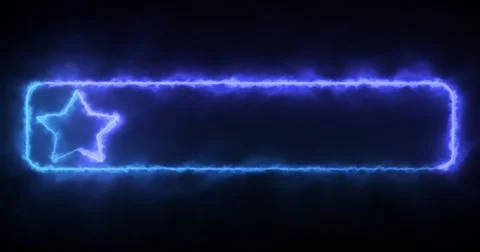 Cool animated fancy lower third with neon moving colors. Cool-designed blue.. Stock Illustration