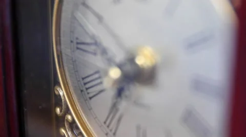 A cool antique clock hands turn with time Stock Footage 53630856